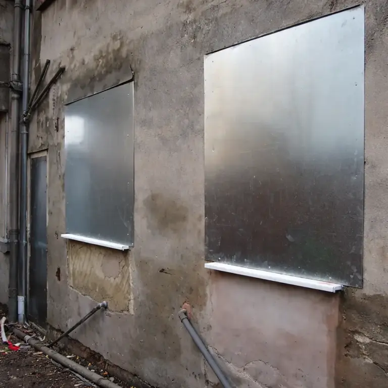 Steel security screens protecting windows and doors